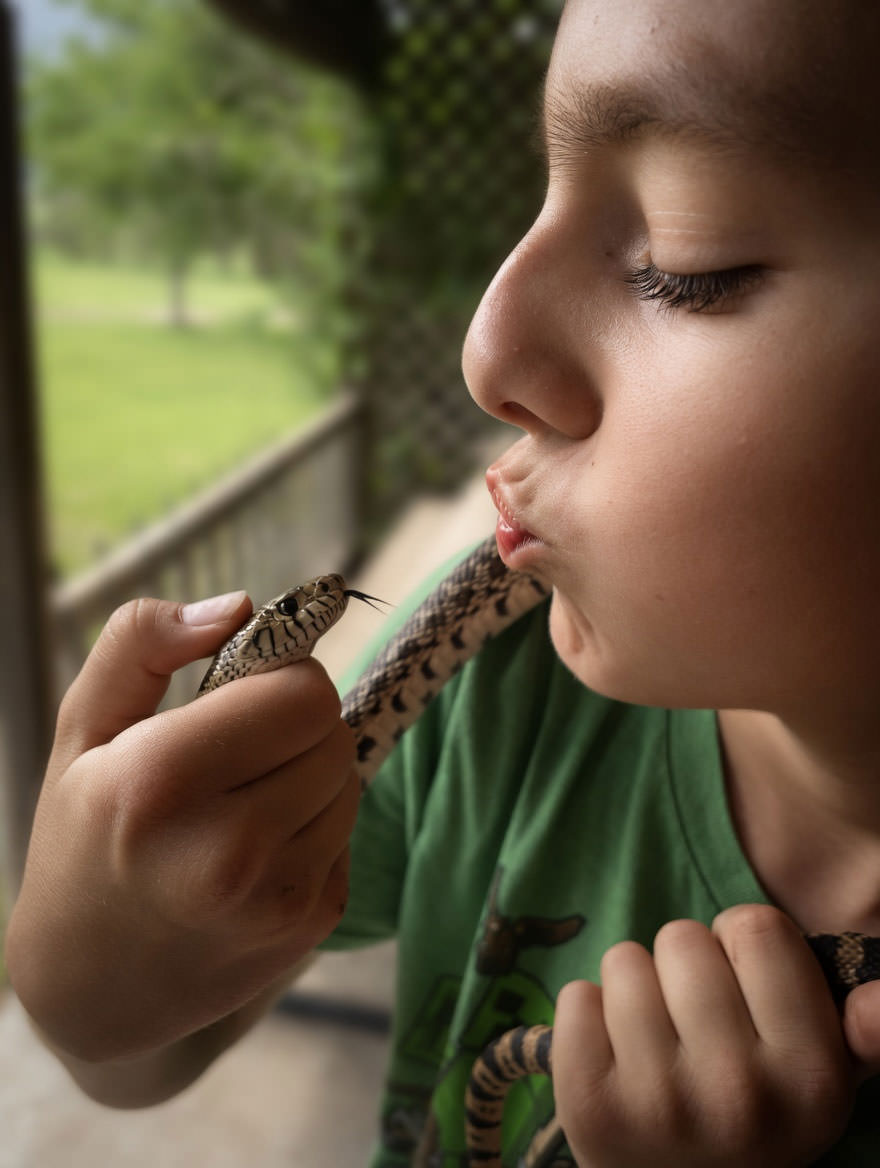 Sam, the snake kisser